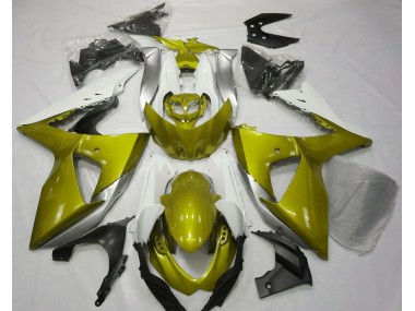 2009-2016 Glänzend Gelb & Weiß Suzuki GSXR 1000 Motorrad Verkleidung