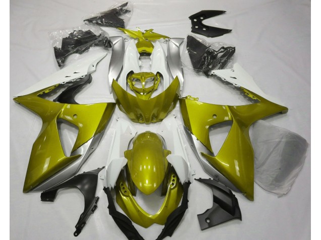 2009-2016 Glänzend Gelb & Weiß Suzuki GSXR 1000 Motorrad Verkleidung