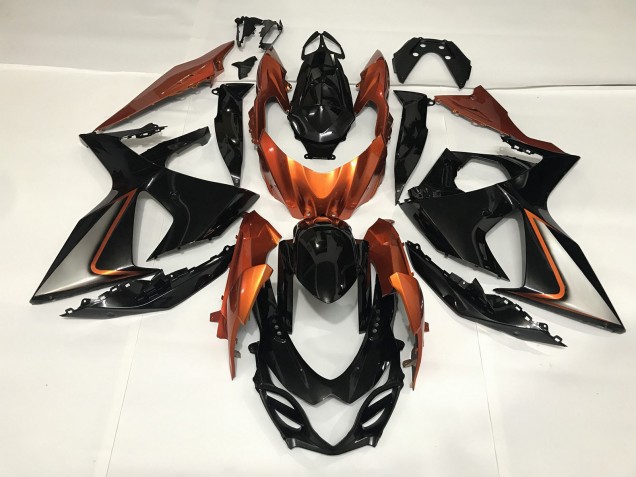 2009-2016 Glänzendes Schwarz & Orange Glänzend Suzuki GSXR 1000 Motorrad Verkleidung