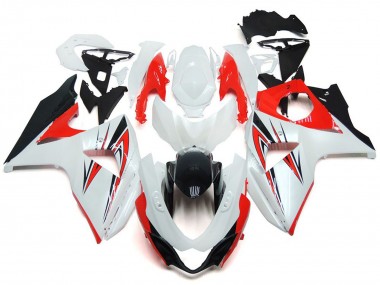 2009-2016 Rot Glänzend Mit Weiß & Schwarz Custom Stil Suzuki GSXR 1000 Motorrad Verkleidung