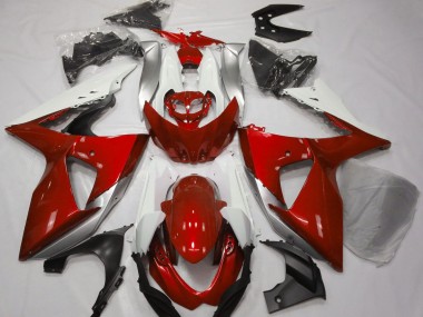 2009-2016 Rot Glänzend & Weiß Suzuki GSXR 1000 Motorrad Verkleidung