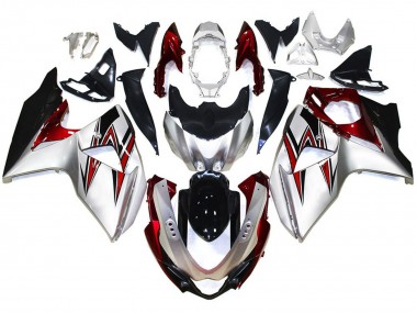 2009-2016 Silber Mit Roten Akzenten Suzuki GSXR 1000 Motorrad Verkleidung
