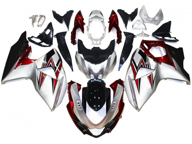 2009-2016 Silber Mit Roten Akzenten Suzuki GSXR 1000 Motorrad Verkleidung