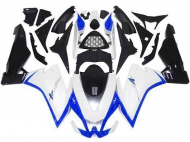 2010-2015 Glänzend Weiß & Blau Aprilia RSV4 1000 Motorrad Verkleidung