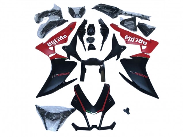 2010-2015 Matt Schwarz & Rot Aprilia RSV4 1000 Motorrad Verkleidung