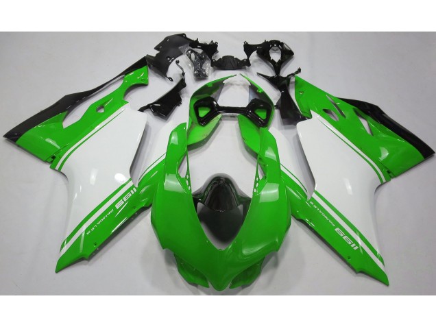 2011-2014 Glänzend Grün Weiß & Schwarz Ducati 1199 Motorrad Verkleidung 2011-2014 Glänzend Grün Weiß & Schwarz Ducati 1199 Motorrad Verkleidung