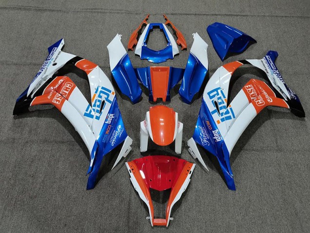 2011-2015 Weiß Blau & Orange Kawasaki ZX10R Motorrad Verkleidung 2011-2015 Weiß Blau & Orange Kawasaki ZX10R Motorrad Verkleidung