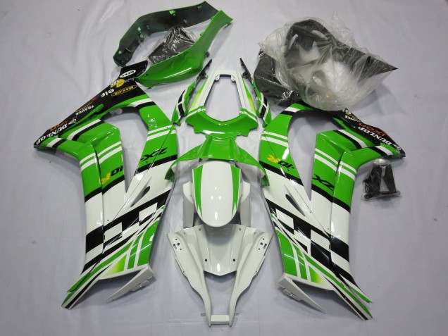 2011-2015 Grün-Weiß-Schwarz Kawasaki ZX10R Motorrad Verkleidung 2011-2015 Grün-Weiß-Schwarz Kawasaki ZX10R Motorrad Verkleidung
