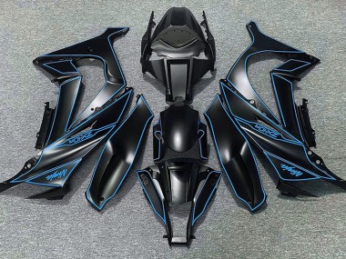 2011-2015 Matt Schwarzes & Blaues Futter Kawasaki ZX10R Motorrad Verkleidung