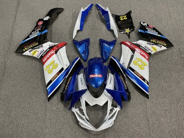 2011-2024 22 Rockstar Weiß & Blau Suzuki GSXR 600-750 Motorrad Verkleidung
