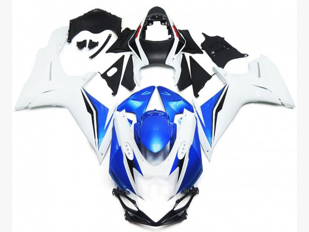 2011-2024 Glänzend Weiß & Blau Suzuki GSXR 600-750 Motorrad Verkleidung 2011-2024 Glänzend Weiß & Blau Suzuki GSXR 600-750 Motorrad Verkleidung