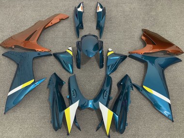 2011-2024 Glänzend Hellblau & Orange Suzuki GSXR 600-750 Motorrad Verkleidung