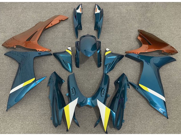 2011-2024 Glänzend Hellblau & Orange Suzuki GSXR 600-750 Motorrad Verkleidung 2011-2024 Glänzend Hellblau & Orange Suzuki GSXR 600-750 Motorrad Verkleidung