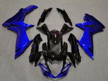 2011-2024 Glänzendes Schwarz & Aquablau Suzuki GSXR 600-750 Motorrad Verkleidung