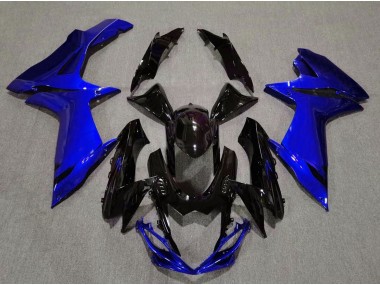 2011-2024 Glänzendes Schwarz & Aquablau Suzuki GSXR 600-750 Motorrad Verkleidung
