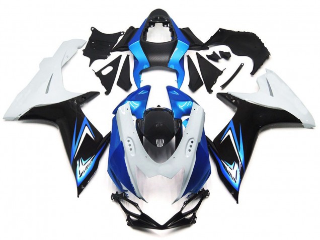 2011-2024 Hellblau & Glänzend Weiß Mit Schwarz Suzuki GSXR 600-750 Motorrad Verkleidung 2011-2024 Hellblau & Glänzend Weiß Mit Schwarz Suzuki GSXR 600-750 Motorrad Verkleidung