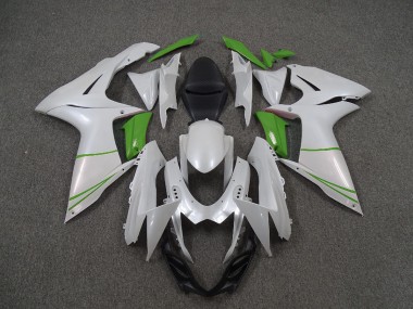 2011-2024 Perlweiß & Grün Suzuki GSXR 600-750 Motorrad Verkleidung