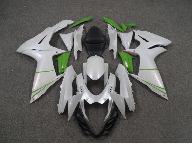 2011-2024 Perlweiß & Grün Suzuki GSXR 600-750 Motorrad Verkleidung