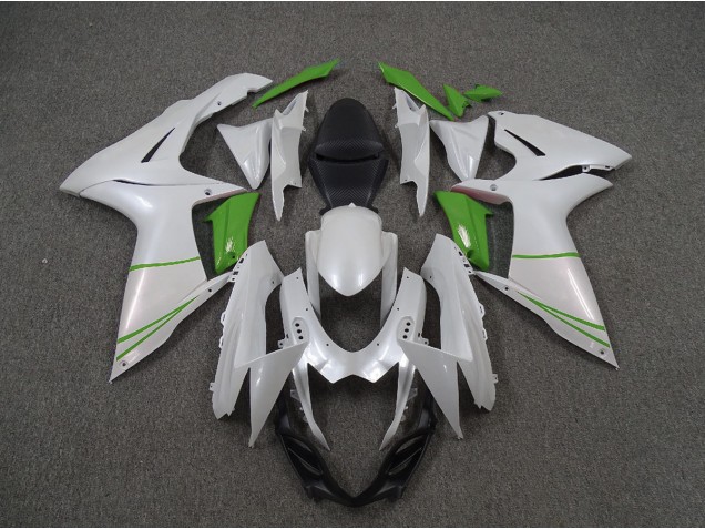 2011-2024 Perlweiß & Grün Suzuki GSXR 600-750 Motorrad Verkleidung 2011-2024 Perlweiß & Grün Suzuki GSXR 600-750 Motorrad Verkleidung