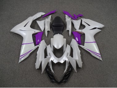 2011-2024 Perlweiß & Lila Suzuki GSXR 600-750 Motorrad Verkleidung