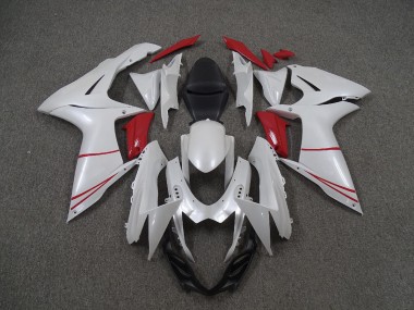 2011-2024 Perlweiß & Rot Suzuki GSXR 600-750 Motorrad Verkleidung