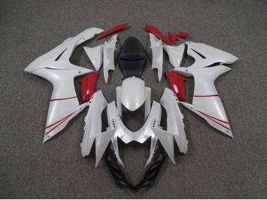 2011-2024 Perlweiß & Rot Suzuki GSXR 600-750 Motorrad Verkleidung