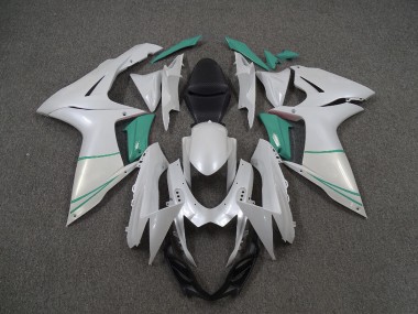 2011-2024 Perlweiß & T-Blau Suzuki GSXR 600-750 Motorrad Verkleidung