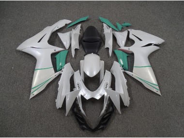 2011-2024 Perlweiß & T-Blau Suzuki GSXR 600-750 Motorrad Verkleidung