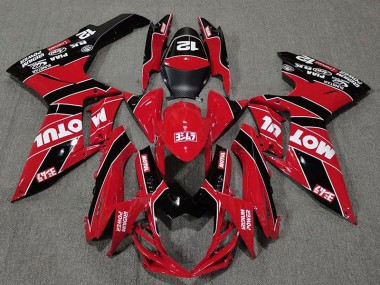2011-2024 Rot & Schwarz Glänzend Motul Suzuki GSXR 600-750 Motorrad Verkleidung