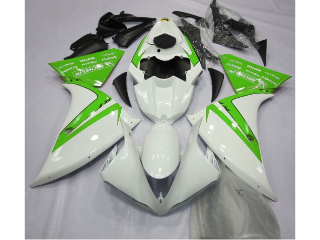 2012-2014 Glänzend Weiß & Grün Yamaha R1 Motorrad Verkleidung 2012-2014 Glänzend Weiß & Grün Yamaha R1 Motorrad Verkleidung