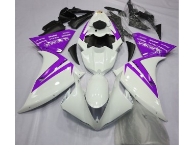 2012-2014 Glänzend Weiß & Lila Yamaha R1 Motorrad Verkleidung