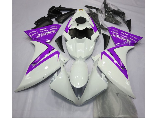 2012-2014 Glänzend Weiß & Lila Yamaha R1 Motorrad Verkleidung