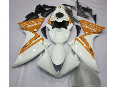 2012-2014 Glänzend Weiß & Orange Yamaha R1 Motorrad Verkleidung