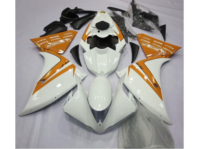 2012-2014 Glänzend Weiß & Orange Yamaha R1 Motorrad Verkleidung 2012-2014 Glänzend Weiß & Orange Yamaha R1 Motorrad Verkleidung