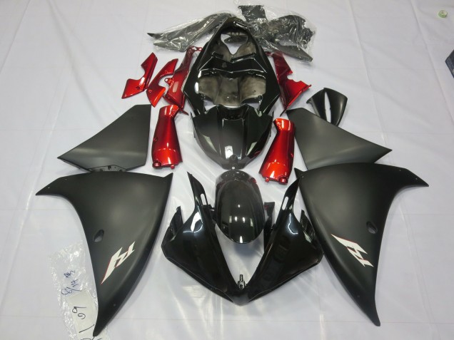 2012-2014 Matt Schwarz Rot Yamaha R1 Motorrad Verkleidung