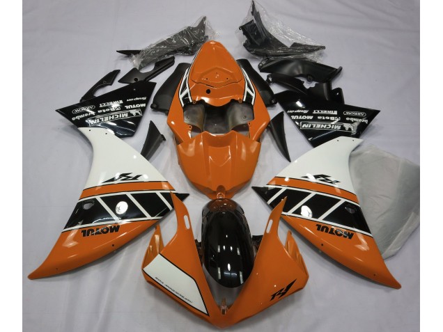 2012-2014 Orange Glänzend Silber & Schwarz Yamaha R1 Motorrad Verkleidung 2012-2014 Orange Glänzend Silber & Schwarz Yamaha R1 Motorrad Verkleidung