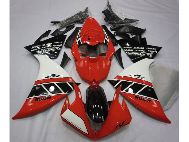 2012-2014 Rot Glänzend Weiß & Schwarz Yamaha R1 Motorrad Verkleidung