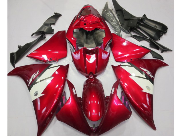 2012-2014 Rot Glänzend & Weiß Yamaha R1 Motorrad Verkleidung 2012-2014 Rot Glänzend & Weiß Yamaha R1 Motorrad Verkleidung