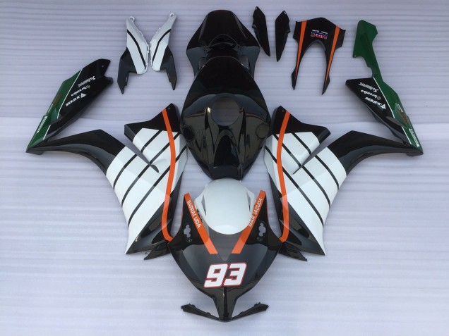2012-2016 93 Baracuda Weiß & Schwarz Honda CBR1000RR Motorrad Verkleidung 2012-2016 93 Baracuda Weiß & Schwarz Honda CBR1000RR Motorrad Verkleidung