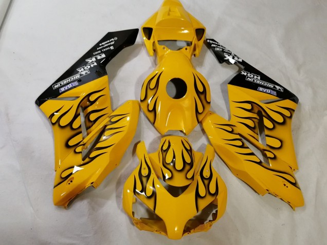 2012-2016 Benutzerdefiniertes Gelb Flame Honda CBR1000RR Motorrad Verkleidung
