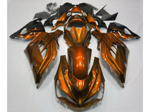 2012-2021 Gebranntes Orange Glänzend Kawasaki ZX14R Motorrad Verkleidung 2012-2021 Gebranntes Orange Glänzend Kawasaki ZX14R Motorrad Verkleidung