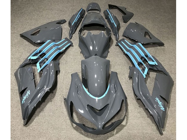 2012-2021 Glänzend Grau & Hellblau Kawasaki ZX14R Motorrad Verkleidung 2012-2021 Glänzend Grau & Hellblau Kawasaki ZX14R Motorrad Verkleidung