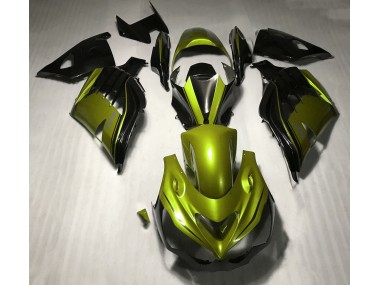 2012-2021 Glänzendes Gelb & Schwarz Kawasaki ZX14R Motorrad Verkleidung