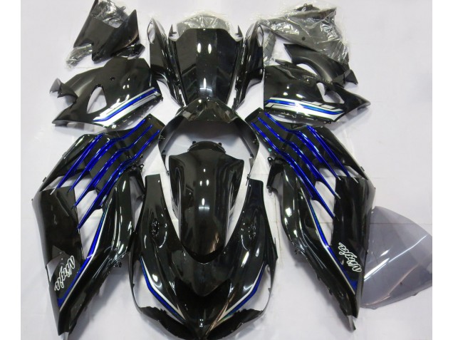 2012-2021 Schwarz Glänzend & Blau Kawasaki ZX14R Motorrad Verkleidung 2012-2021 Schwarz Glänzend & Blau Kawasaki ZX14R Motorrad Verkleidung