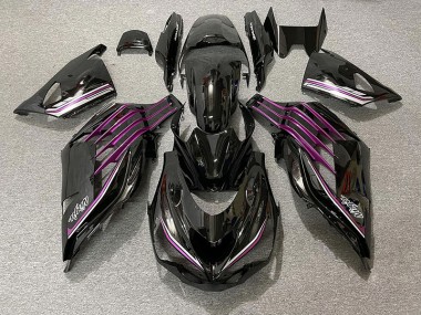 2012-2021 Schwarz Glänzend & Pink Kawasaki ZX14R Motorrad Verkleidung