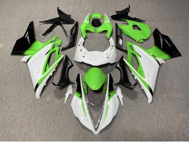 2013-2016 Glänzend Weiß & Grün Triumph Daytona 675 Motorrad Verkleidung