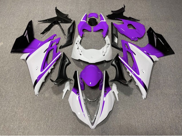 2013-2016 Glänzend Weiß & Lila Triumph Daytona 675 Motorrad Verkleidung