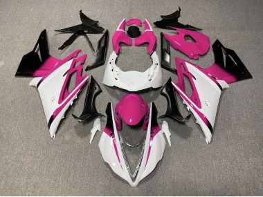 2013-2016 Glänzend Weiß & Pink Triumph Daytona 675 Motorrad Verkleidung