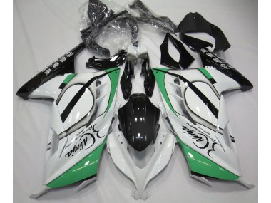 2013-2018 Glänzend Weiß & Grün Kawasaki Ninja 300 Motorrad Verkleidung
