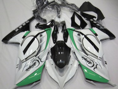 2013-2018 Glänzend Weiß & Grün Kawasaki Ninja 300 Motorrad Verkleidung